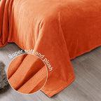 Exclusivo Mezcla Fleece Blankets Queen Size for Bed, Super Soft and Warm, All Season, Cozy, Plush, Lightweight, 90x90 Inches, Burnt Orange