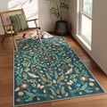 Lahome Chloe Insect Botanical 3x5 Washable Kitchen Rugs for Entryway, Soft Green Bedroom Rug, Boho Floral Non Slip Indoor Throw Carpet for Bathroom Laundry Living Room(Dark Green,3x5)