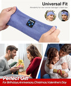 Perytong Sleep Headphones Bluetooth 5.4 Headband, Wireless Sleep Headphones for Side Sleepers, Over-Ear Headphones Sports Headband Eye Mask with Built-in Earphones for Sleeping Running Jogging Nap