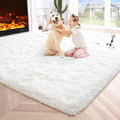 Noahas Fluffy Cream White 4x6 Area Rugs for Bedroom Living Room,Thick Shag Throw Floor Carpet,Soft Shaggy Bedside Non-Slip Plush Dorm Nursery Kids Rug