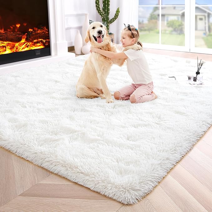 Noahas Extra Large 10x14 Area Rugs for Living Room,Fluffy Cream White Bedroom Rug,Big Thick Plush Shag Non-Skid Soft Shaggy Throw Carpet