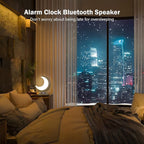 Moon Table Lamp with Time Alarm Clock, RGB Adjustable Light with Bluetooth, with Scene Mode and Music Mode, Warm White LED Moon Light, Suitable for Home Decoration, Bedroom Living Room Desk.
