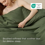 Bedsure Duvet Cover Queen - Only Includes 1 Duvet Cover (90"x90"), Hotel Luxury Soft Double Brushed All Season Bedding for Kids & Adults, Zipper Closure, Olive Green (No Comforter, No Pillow Shams)