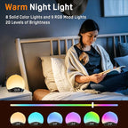 Sunrise Alarm Clock White Noise Sound Machine with 25 Soothing Sounds, 17 Night Lights, Bluetooth Speaker, Wake Up Light Alarm Clock for Bedrooms, Heavy Sleepers, Ideal Gift for Baby, Kids, Seniors