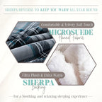 Elegant Comfort Throw Blanket, Reversible Sherpa Flannel, Ultra-Soft, Fuzzy, Cozy and Plush- All Season Lightweight Decorative Throw, 50 x 60 inches, Plaid Design Sherpa Throw, Silver Gray