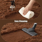 Macgace Small Throw Rugs for Bedroom, 2x3 Brown Mini Non-Slip Area Rug, Super Soft Plush Fluffy Carpet Modern Home Decor Aesthetic for Entryway Entrance Nursery Kids Room Dorm Office
