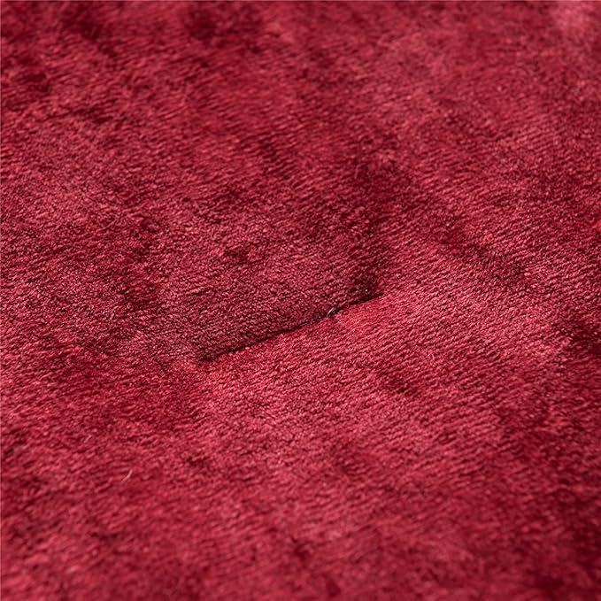 Fredsure Distressed Velvet Comforter Set, 5 Pieces Burgundy Red Queen, Distressed Velvet Face and Brushed Microfiber Reverse