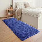 YJ.GWL Fluffy Runner Rugs for Bedroom Living Room Soft Shag Rug 2x6 Feet, Light Navy Plush Carpet Non Slip for Nursery Dorm, Fuzzy Bedside Rug for Kids Boys Room Home Decor