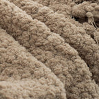Throw Blanket for Couch, Taupe Tan Luxury Knitted Throws 60"x80", Textured Blankets with Handmade Fringe Tassels for Bed Sofa Decorative, Chunky Soft Farmhouse Boho Home Decor