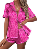 Ekouaer Silk Satin Pajamas Set Short Sleeve Pj Sets Black & White Contrast Piping Pjs Button Down Lounge Sets 2 Piece