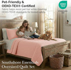 Southshore Fine Living, Inc. Lightweight Quilt, Oversized Quilts for King Bed, Soft Coverlet, 3-Piece Bedspread Set with Two Matching Quilted Pillow Shams, California/King Quilts, Pastel Pink