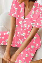 Ekouaer Silk Satin Pajamas Set Women Short Sleeve Sleepwear Soft Button Down Loungewear Pjs Set