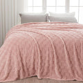 NEWCOSPLAY Super Soft Queen Blanket Pink Premium Silky Flannel Fleece 3D Checkered Lightweight Bed Blanket All Season Use (Pink Checkered, Queen(90"x90"))