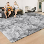 ISEAU 4x6 Area Rug for Living Room, Light Grey Rugs for Bedroom, Dorm, College, Apartment, Soft Shaggy Carpets, Machine Washable Mats, Under Bed, On Nursery Floors Mat, Boys, Girls Room Carpet Decor