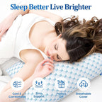 CloudBliss Cooling Bed Set of 2 Pillows for Sleeping, Shredded Memory Foam Pillows with Washable & Breathable Pillowcase, Adjustable Height Pillow for Side, Back and Stomach Sleepers, Queen Size