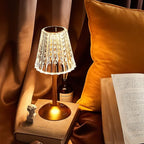 Liliful 4 Pcs Cordless Table Lamp Rechargeable Touch LED Small Gold Portable Battery Operated USB-c Desk Lamp 3 Color Dimmable for Bedroom Living Room Dining (Gold,Classic Style)