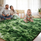 Tie-Dyed Green Area Rugs 5x8 Feet Rug for Bedroom Living Room, Cute Indoor Shaggy Carpets, Plush Soft Rug for Kids Room, Fluffy Rugs for Girls Boys Nursery Room Home Decor