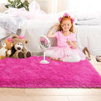 Noahas Hot Pink Runner Rug for Hallway,2'x6' Long Area Rugs for Bedroom Living Room,Non Slip Thick Shag Carpet for Entryway Nursery Bedside Kids Girls Room Home Decor