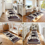 Western Rugs for Kitchen,1.3x7ft,Long Hallway Cow Print Rug,Western Country Farm Decor Entryway Runner Rugs,Non-Slip Washable Southwest Aztec Rugs,for Bedside Bedroom Entrance Carpet