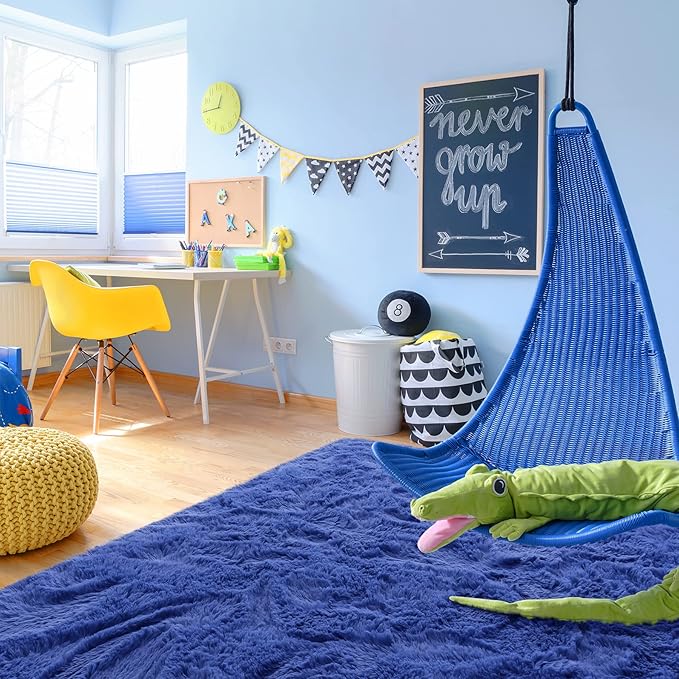 Noahas Extra Large 9x12 Area Rugs for Living Room,Fluffy Navy Blue Bedroom Rug,Big Thick Plush Shag Non-Skid Soft Shaggy Throw Carpet