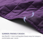 YnM 25lbs Weighted Blanket for Adults, Cotton Heavy Bed Throw Blanket with Cooling Glass Beads for All Season Use, Ideal for One Person of 240lbs (60x80 Inches, Queen Bed, Fuchsia Purple)