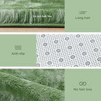 Litanika 5x8 Fluffy Shag Faux Fur Area Rug for Living Room Bedroom, Tie-Dyed Army Green High Pile Soft Plush Shaggy Furry Bedside Playroom Dorm Carpet, Non-Slip, Non-Shedding Modern Indoor Floor Rug