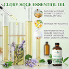 EVOKE OCCU Clary Sage Oil Essential Oil for Relaxation, Moisturize Skin, Air Freshening, Add to Spray and Diffuser - 4 FL Oz