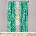 Lunarable Hamsa Window Curtains, Egyptian Boho Hand Shape Pattern Eye Design Bridal Night Inspired Art, Lightweight Decorative 2-Panel Set & Rod Pocket, Pair of - 28" x 84", Sea Green