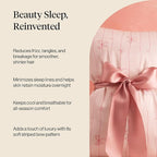 Kitsch Satin Pillowcase with Zipper for Hair & Skin - Softer Than Silk Pillow Cases, Smooth Cooling Satin Pillow Case, Wrinkle-Free Pillow Cases King Size (19x36) - Striped Bows
