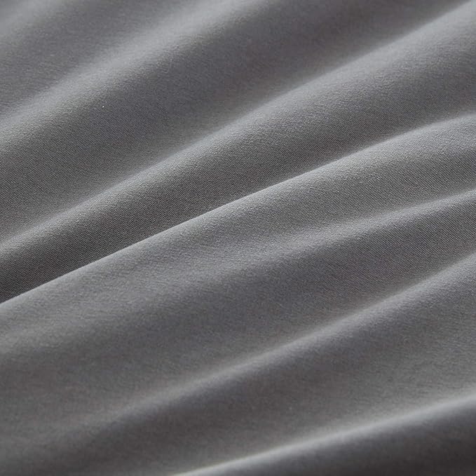 CLOTHKNOW Grey Full Size Comforter Set Dark Gray Bedding Comforter Sets Soft Men Boys Comforter with 2 x Pillow Cases