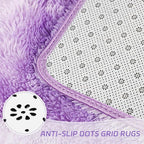 duduta Purple Plush Rugs for Bedroom 4x6 ft, Tie Dye Fluffy Carpet for Living Room, Shag Rug for Kids Room Dorm Nursery Playroom