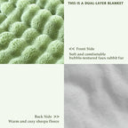 50x60 Inches Ultra-Soft Fuzzy Faux Fur Plush Throw Blanket - Thick, Warm Sherpa for Couch, Sofa, Bedroom, Camping - Decorative Blanket for Cozy Warmth, Bubble Light Green