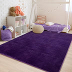 Przemy Washable Area Rug for Living Room Bedroom, 6x9 Feet Dark Purple Memory Foam Rug, Super Soft Modern Indoor Carpet for Kids Room Girls Boys Dorm Nursery Decor Mat