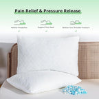 EGOHOME Shredded Memory Foam Pillows, Adjustable Bed Pillows for Side, Back or Stomach Sleepers, Neck Pillows for Sleeping, Queen Size Pillow with Removable Cover (2 Pack)
