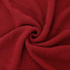 Longhui bedding Burgundy Cotton Cable Knit Throw Blanket for Couch Sofa Chair Bed Home Decorative, 3.4 Pounds 60 x 80 Inch Woven Throw Blankets with Bonus Laundering Bag