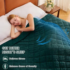 Green Weighted Blanket for Adults 15lbs, 48"x72", Twin Full Size Cooling Minky Heavy Throw Blanket for 120-160lbs, Soft Winter Thick Big Blankets Weighted Comforter Gift for Sleeping