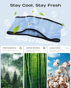 MUSICOZY Sleep Headphones Soft Bamboo Cotton Headband Headphones for Sleeping, Sleep Headphone Wireless Bluetooth 5.4 with Ultra-Thin HD Stereo Speaker for Unique Gifts(Light Blue)