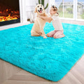 Noahas Fluffy Teal Blue 4x6 Area Rugs for Bedroom Living Room,Thick Shag Throw Floor Carpet,Soft Shaggy Bedside Non-Slip Plush Dorm Nursery Kids Rug