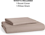 Bedsure Duvet Cover Twin/Twin XL Size - Soft Double Brushed Bedding Set for Kids & Adults, Zipper Closure, 2 Pieces, Includes 1 Duvet Cover (68"x90") & 1 Pillow Sham, NO Comforter, Light Khaki