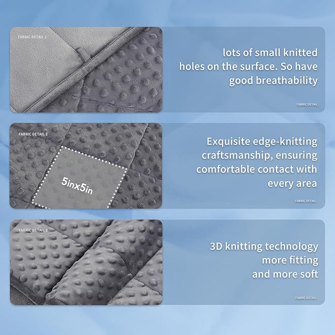Topcee Weighted Blanket for Adults (15lbs 60"x80"), Minky Dots Heavy Blanket for 140-160lbs Sleeping, Soft, Cozy and Cooling Weighted Throw Blankets, Machine Washable, Grey