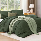 WRENSONGE King Size Comforter Set - 3 Pieces Deep Forest Comforter Prewashed Soft Lightweight for All Seasons,Fluffy Down Alternative Comforter King Size with 2 Pillow Shams
