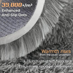 6x9 Area Rug for Living Room: Fluffy Shag Soft Washable Rugs Large Fuzzy Plush Indoor Carpet for Bedroom Nursery Playroom Kids Girls Boys Room (Grey, 6'x9')