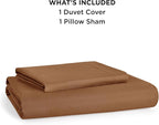 Bedsure Duvet Cover Twin/Twin XL Size - Soft Double Brushed Bedding Set for Kids & Adults, Zipper Closure, 2 Pieces, Includes 1 Duvet Cover (68"x90") & 1 Pillow Sham, NO Comforter, Brown