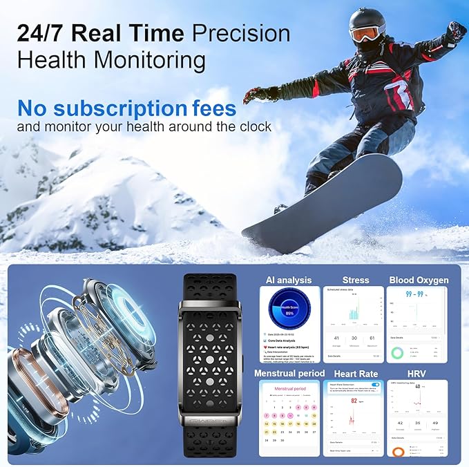 Smart Bracelet, Health Activity Fitness Trackers with Heart Rate Sleep Monitor, 24/7 Blood Oxygen/Calorie/Stress/Step Tracker, Health Fitness Bands, 170+ Sports Modes Smart band with Free APP, 2 Bands