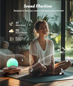 ecozy Sunrise Alarm Clock, White Noise Sound Machine, Alarm Clock for Bedrooms, 26 Soothing Sounds, 17 Night Lights, Bluetooth Speaker, Sunrise Wake-Up Light for Heavy Sleepers, Adults, Kids