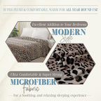 Elegant Comfort Luxury Velvety Feel Blanket, All-Season Lightweight Blanket, Ultra Plush, Soft, Cozy-Fuzzy Flannel Fleece for Couch, Sofa, Bed, Travel, Animal Print Design, Twin/Twin XL, Leopard