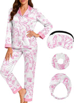DOLOS Silk Satin Pajama Set for Women Short/Long Sleeve 2-Piece Silky Pajamas for Women Button Down Pjs Sleepwear Loungewear