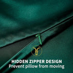 ZIMASILK 100% Pure Mulberry Silk Pillowcase for Hair and Skin Health,Soft and Smooth,Both Sides Premium Grade 6A Silk,600 Thread Count,with Hidden Zipper,1pc (King 20''x36'',Blackish Green)