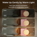 Sunrise Alarm Clock, Wake-Up Light Moon Lamp with Colourful Light Mode, 10 Fairy Sounds, 30/60/90 Timer & Dual Alarms for Girls/Teens, Cute Bedside Companion for Nursery/Kids Room (Blush Pink)