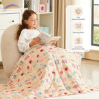 HOSUKKO Weighted Blanket - 5 lbs Beige Princess Heavy Blanket - Breathable Blanket(36 * 48 inches, 5 lbs)